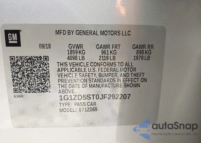 1G1ZD5ST0JF292207: 44183520