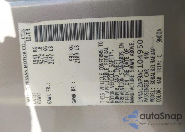 1N4AL2AP9AC104950: 44183653