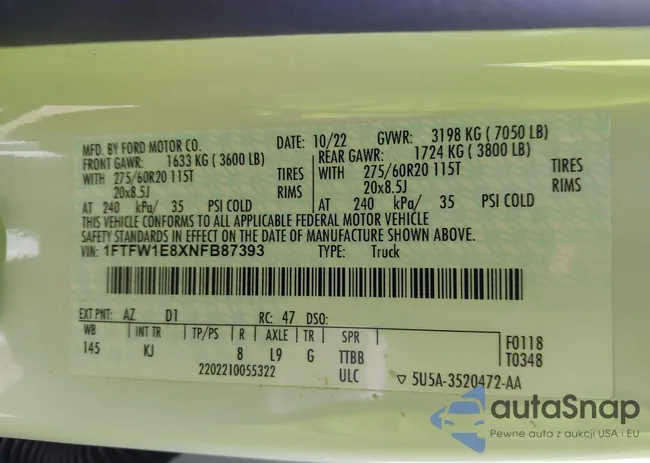 1FTFW1E8XNFB87393: 44183666