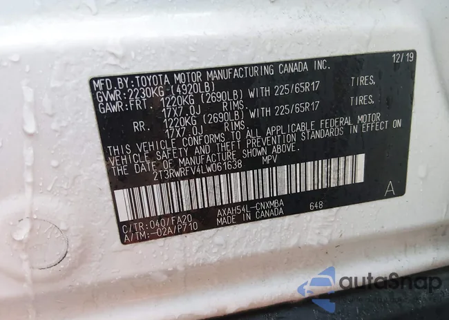 2T3RWRFV4LW061638: 44183684