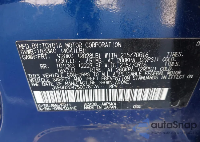 JTEGD20V750078076: 44183750