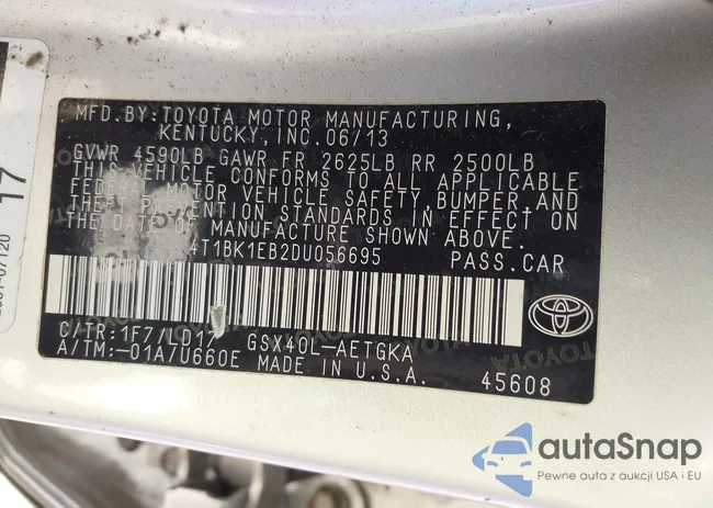 4T1BK1EB2DU056695: 44183754