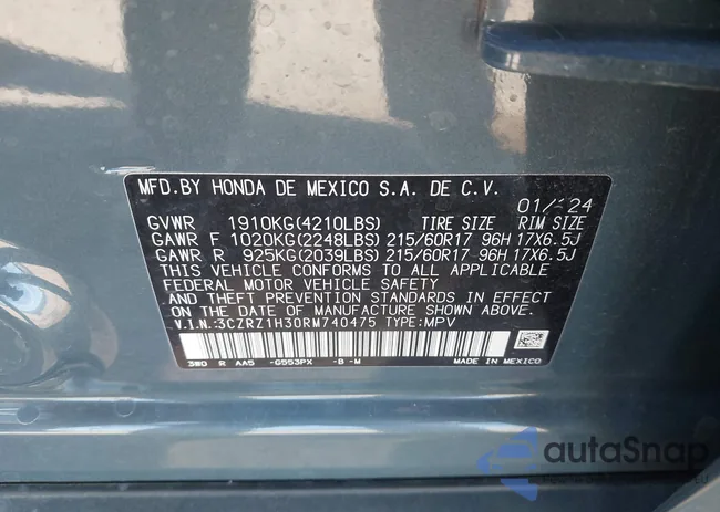 3CZRZ1H30RM740475: 44183759