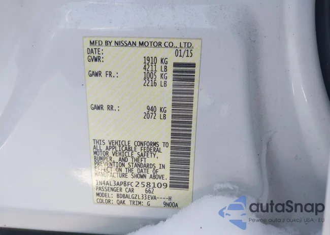 1N4AL3AP8FC258109: 44183976