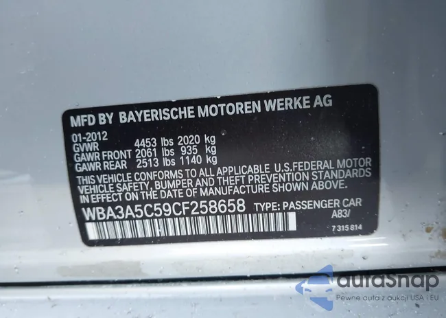 WBA3A5C59CF258658: 44184006