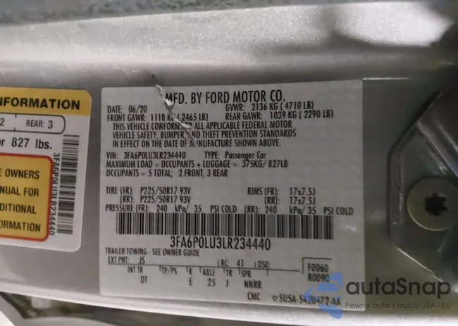 3FA6P0LU3LR234440: 44183030