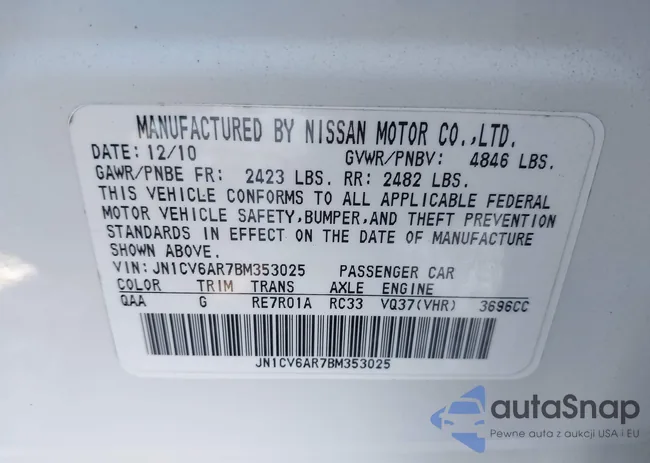 JN1CV6AR7BM353025: 44183053