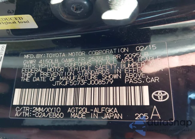 JTKJF5C73FJ008579: 44183141