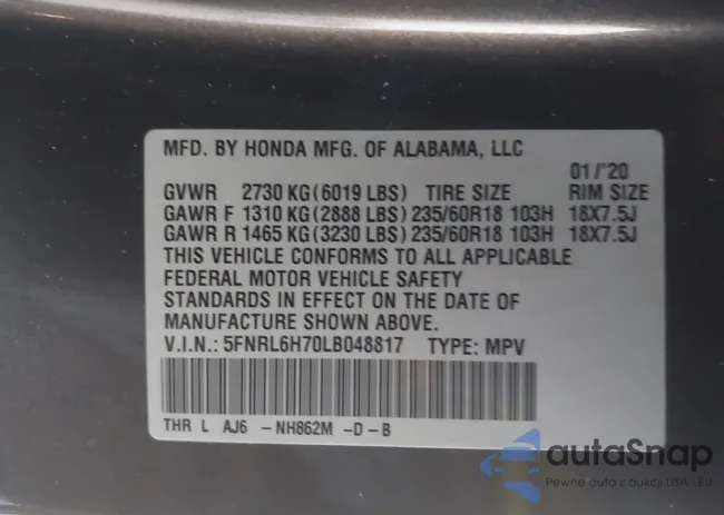 5FNRL6H70LB048817: 44183181