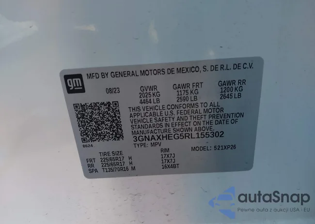 3GNAXHEG5RL155302: 44183290