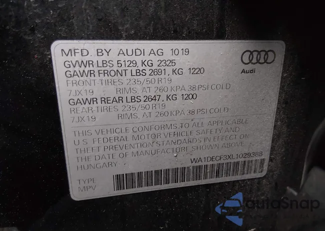 WA1DECF3XL1029388: 44183343