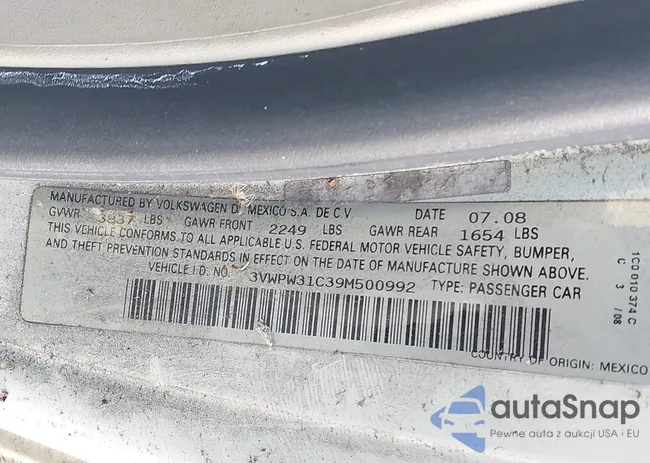 3VWPW31C39M500992: 44183363