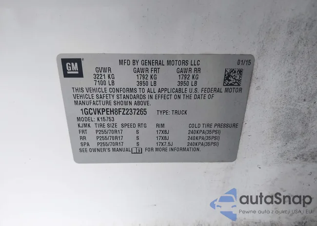 1GCVKPEH8FZ237265: 44184517