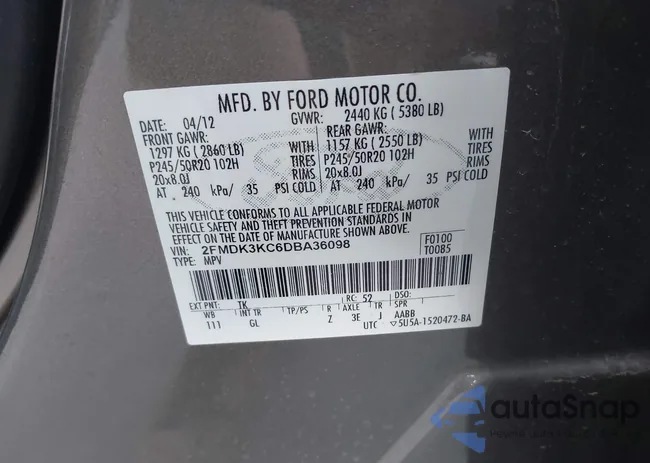 2FMDK3KC6DBA36098: 44184593