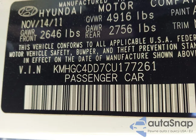 KMHGC4DD7CU177261: 44184607