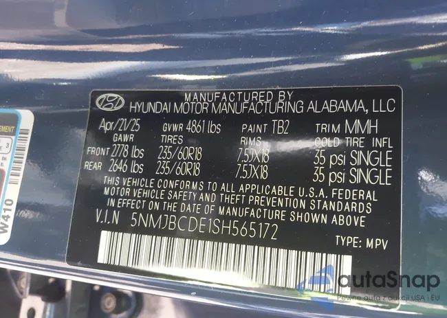 5NMJBCDE1SH565172: 44184736