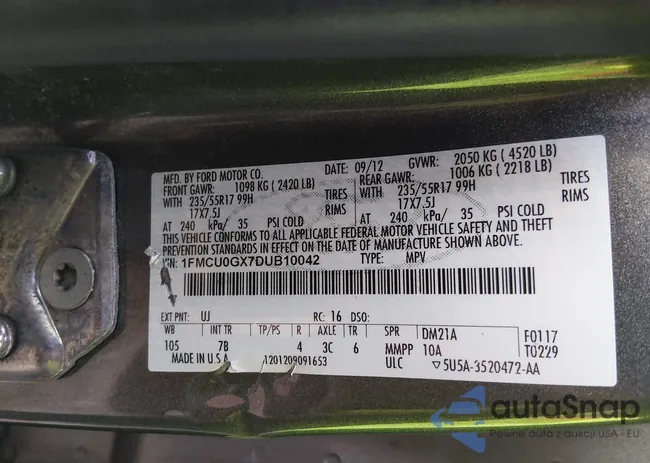 1FMCU0GX7DUB10042: 44184825