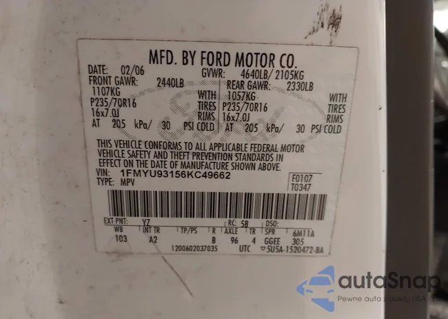 1FMYU93156KC49662: 44184858