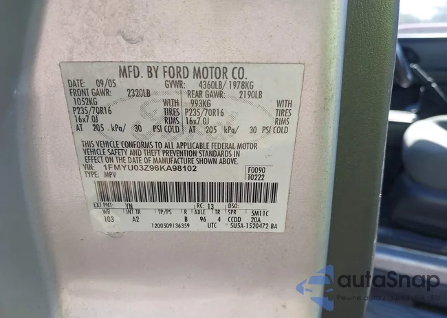 1FMYU03Z96KA98102: 44184883