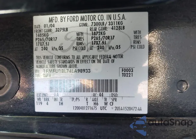 1FMFU18L74LA98933: 44184908