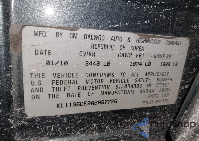 KL1TG6DE8AB087726: 44184016