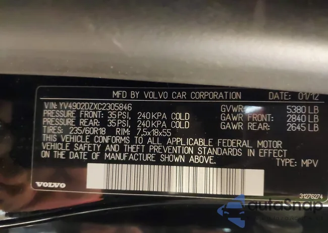 YV4902DZXC2305846: 44184018