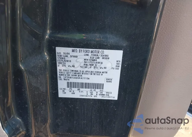 1FTPW14505FA11156: 44184020