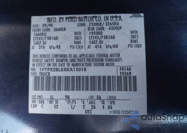 1FTPX28L0XKA15018: 44184101