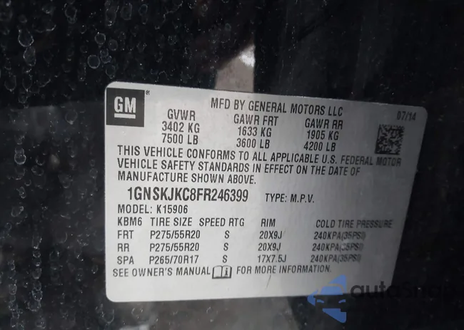 1GNSKJKC8FR246399: 44184144