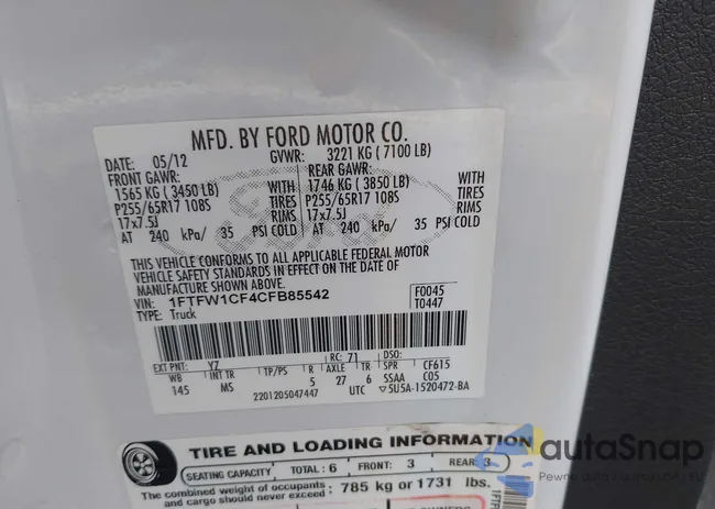 1FTFW1CF4CFB85542: 44184152