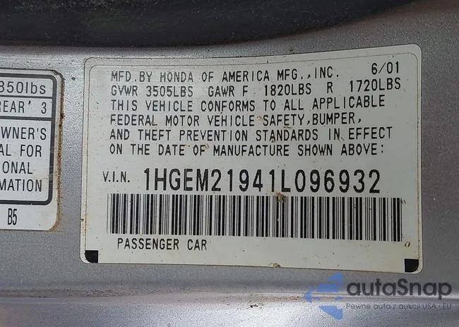 1HGEM21941L096932: 44184194