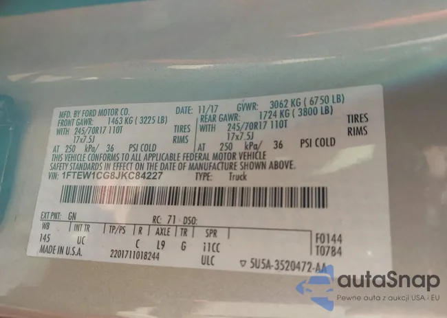 1FTEW1CG8JKC84227: 44184199