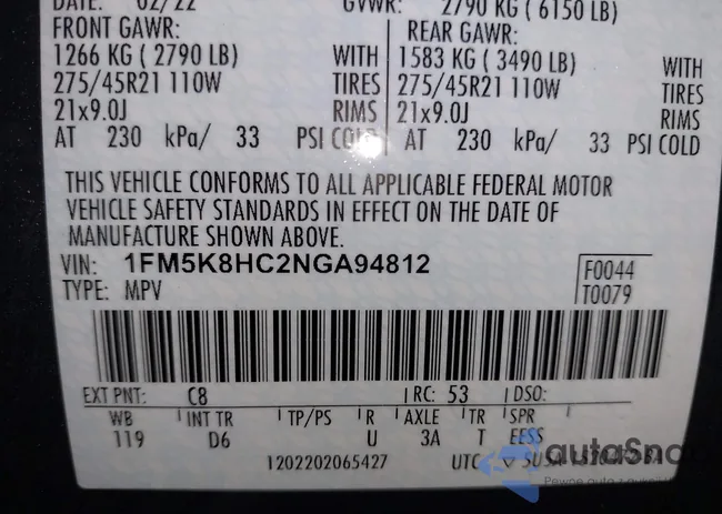 1FM5K8HC2NGA94812: 44184236