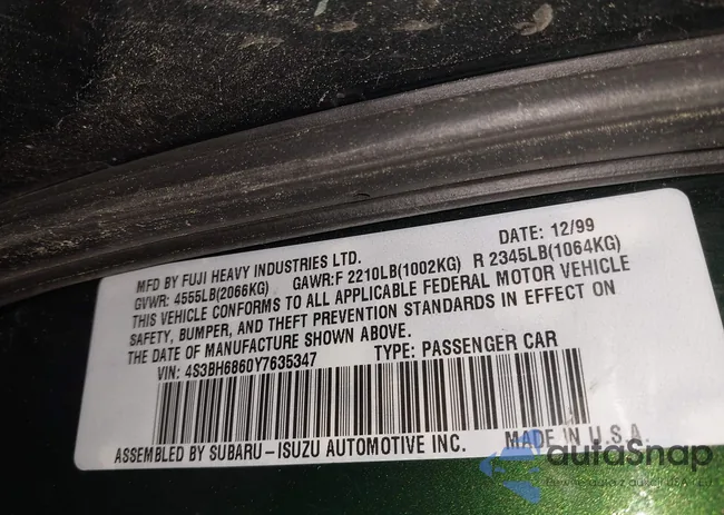 4S3BH6860Y7635347: 44184328