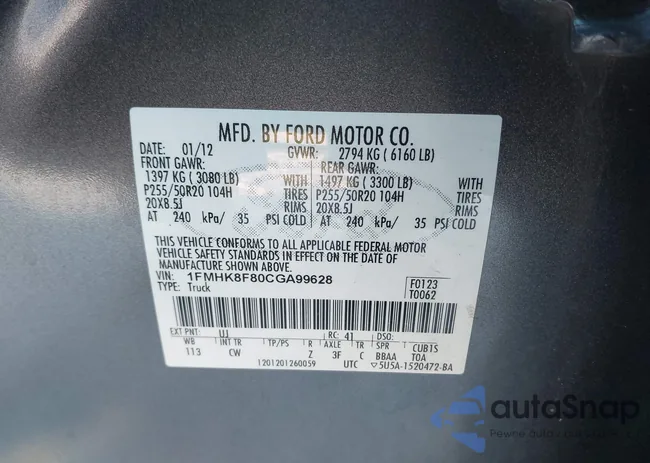 1FMHK8F80CGA99628: 44184334