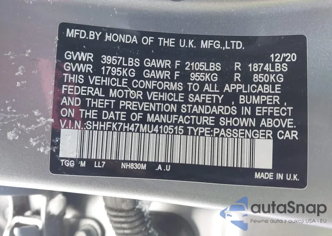 SHHFK7H47MU410515: 44184335