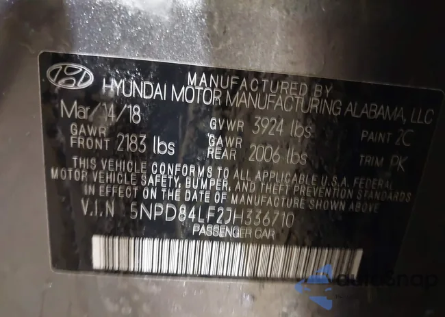 5NPD84LF2JH336710: 44184390