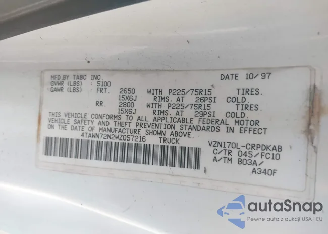 4TAWN72N2WZ057216: 44184393