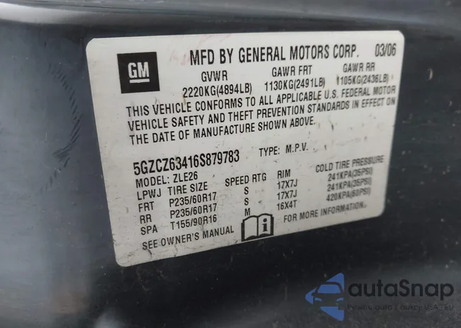 5GZCZ63416S879783: 44184404