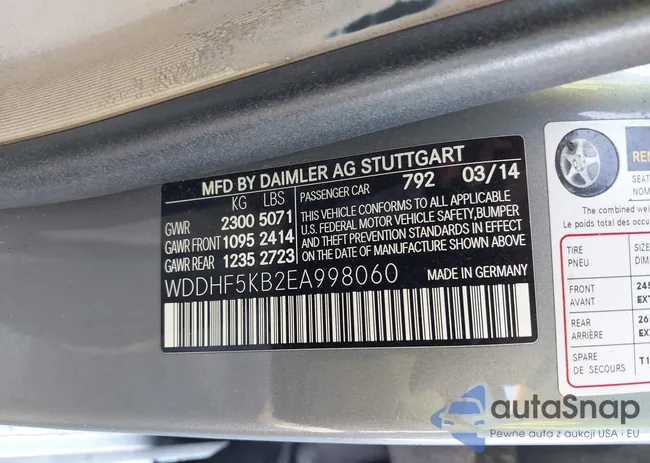 WDDHF5KB2EA998060: 44185425