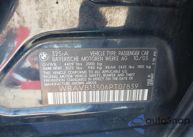 WBAVB13506PT07839: 44185430