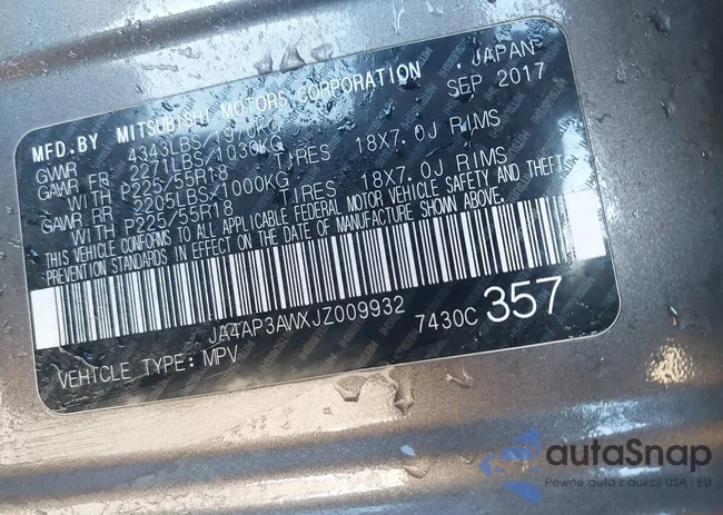 JA4AP3AWXJZ009932: 44185505