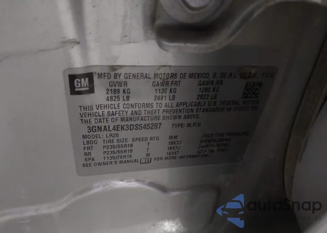 3GNAL4EK3DS545287: 44185558