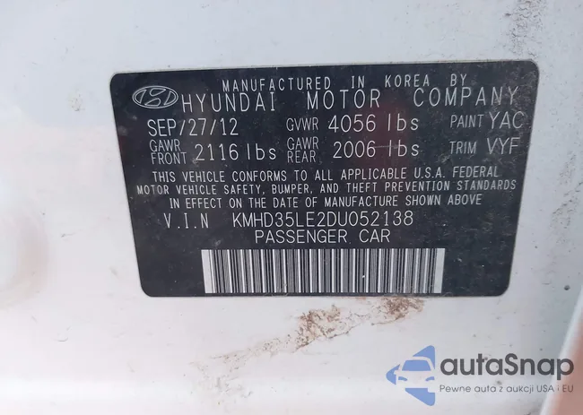 KMHD35LE2DU052138: 44185587