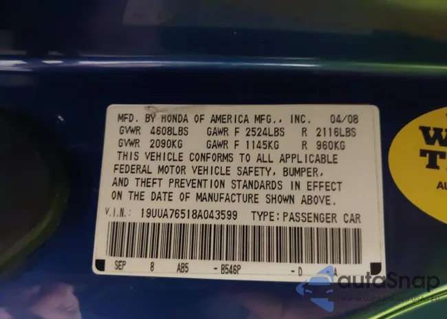 19UUA76518A043599: 44185630