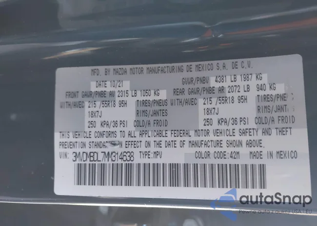 3MVDMBDL7MM314638: 44185678