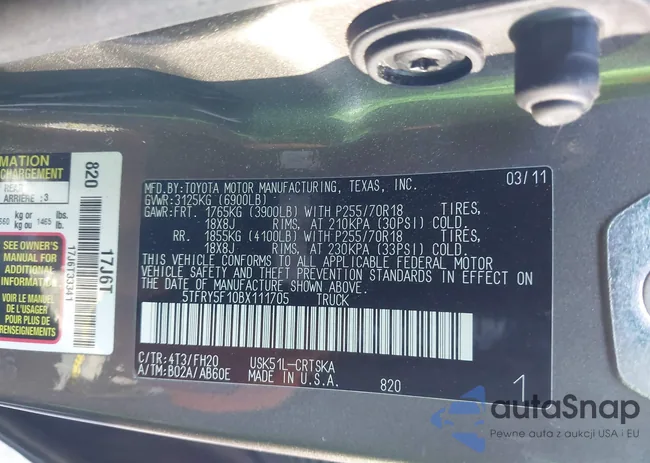 5TFRY5F10BX111705: 44185690