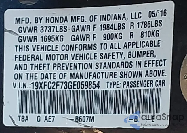 19XFC2F73GE059854: 44185710