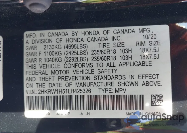 2HKRW1H51LH425326: 44185728