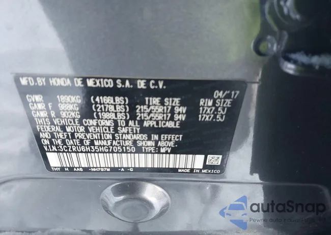 3CZRU6H35HG705150: 44185732